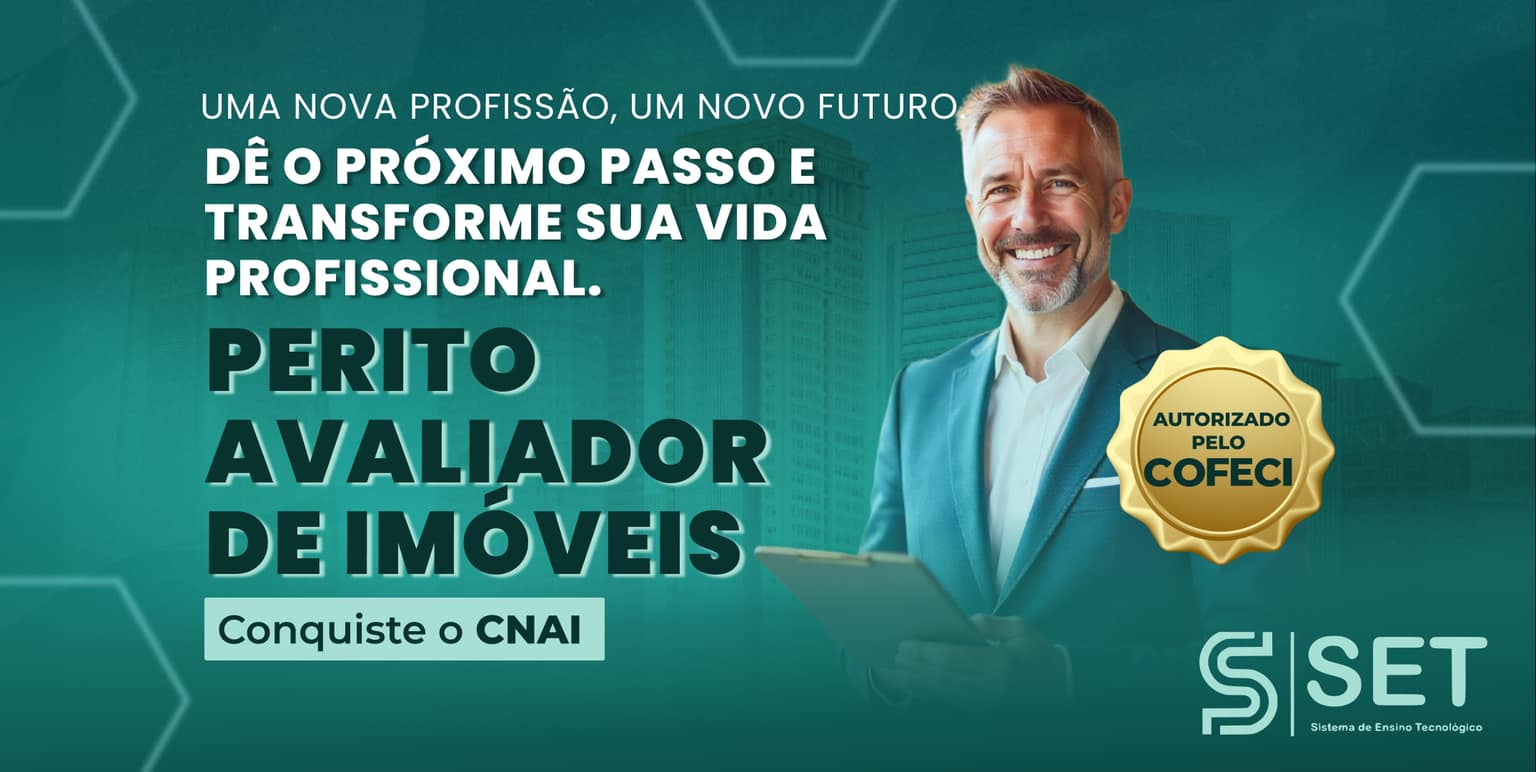 Perito avaliador de imóveis sorrindo em frente a um tablet: curso autorizado pelo COFECI, com acesso ao registro no CNAI